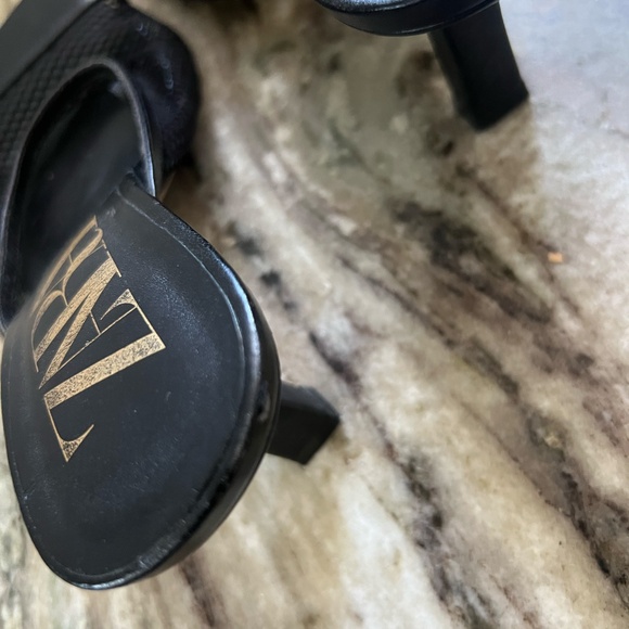 Zara Mesh Heeled Sandal Mules – Black Size 10 - Picture 4 of 5